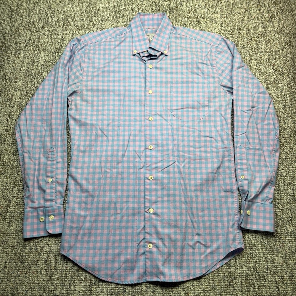 Peter Millar Shirt Mens Small Crown Ease Garrett Sport Check Button Down